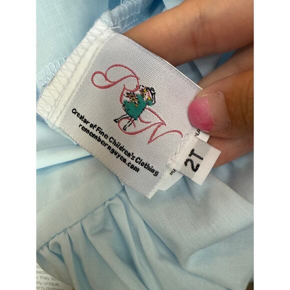 Remember Nguyen Girls Blue Georgia Dress Size 2T - Picture 6 of 6